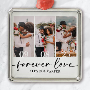 Forever Love Wedding Photos Keepsake Metal Tree Decoration
