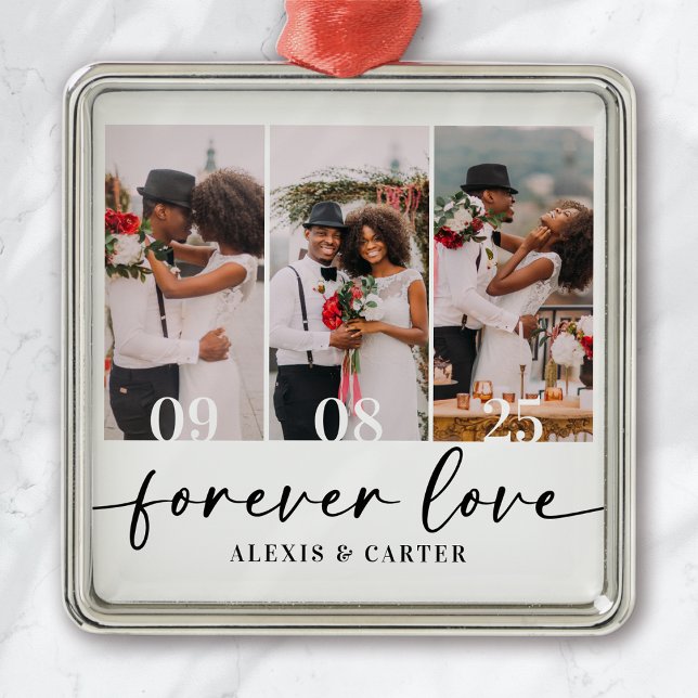 Forever Love Wedding Photos Keepsake Metal Tree Decoration (Creator Uploaded)