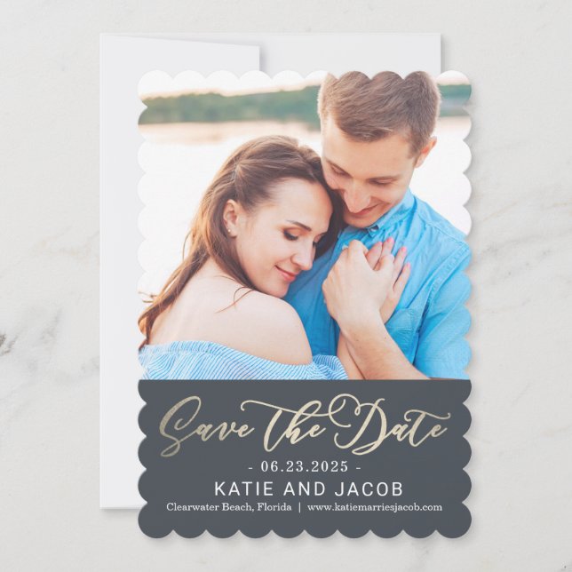 Forever Love Wedding Save The Date Card (Front)