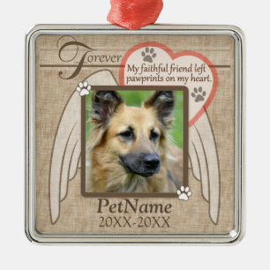 Forever Loved Angel Wings Pet Sympathy Custom Metal Tree Decoration