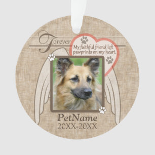 Forever Loved Angel Wings Pet Sympathy Custom Ornament