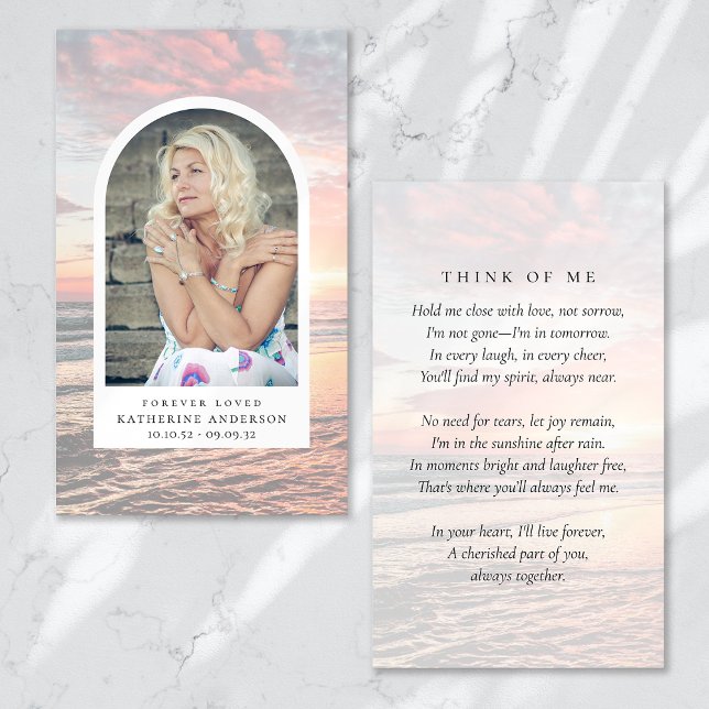 Forever Loved Beach Ocean Memorial Card (Creator Uploaded)