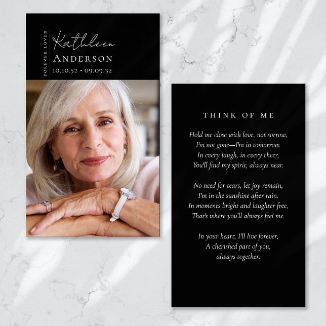 Forever Loved Calligraphy Script Memorial Card (Creator Uploaded)