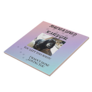 Forever Loved Custom Pet Photo and Name Memorial Tile