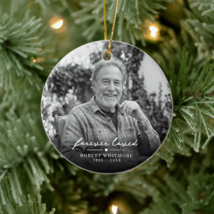 Forever Loved Memorial Photo Ceramic Tree Decoration