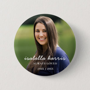 Forever Loved Modern Memorial Tribute Design 6 Cm Round Badge