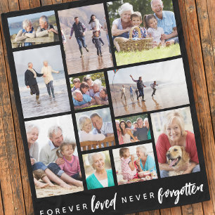 Forever Loved Never Forgotten 12 Photo Memorial Fleece Blanket