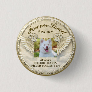 Forever Loved Paw Wings Design 3 Cm Round Badge