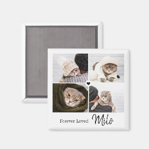 Forever Loved Photo Collage Pet Memorial Magnet