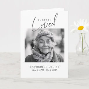 Forever Loved Script Celebration of Life Funeral Card