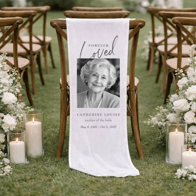 Forever Loved Script Mother Of The Bride Wedding Short Table Runner (Creator Uploaded)