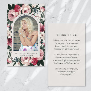 Forever Loved Vintage Floral Memorial Card