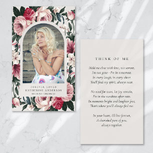 Forever Loved Vintage Floral Memorial Card