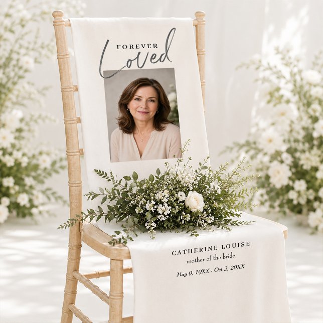 Forever Loved Wedding Memorial Reserved Seat Short Table Runner (Creator Uploaded)