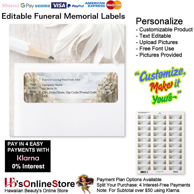 Forever Loving You From Afar Funeral Memorial  (Forever Loving You From Afar Funeral Memorial Label.)