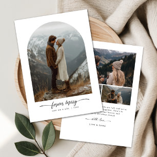 Forever Merry Newlywed Mountain Photo Christmas Holiday Card