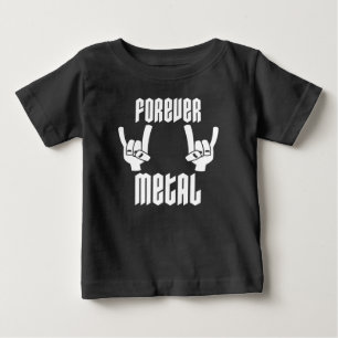 Forever Metal Heavy Metal Devil Horns Hand Gesture Baby T-Shirt