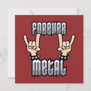 Forever Metal Heavy Metal Devil Horns Hand Signs Holiday Card