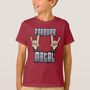 Forever Metal Heavy Metal Devil Horns Hand Signs T-Shirt