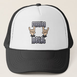 Forever Metal Heavy Metal Devil Horns Hand Signs Trucker Hat