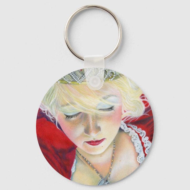 Forever Mine Princess Heart Locket Keychain (Front)