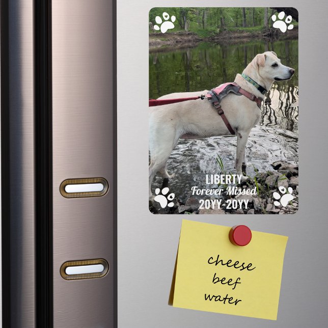 Forever Missed Pet Memorial Modern Photo Custom Magnet (Creator Uploaded)