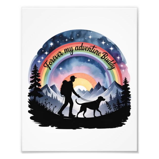 Forever My Adventure Buddy Dog Memorial Photo Print (Front)