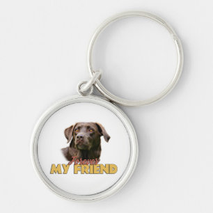 Forever My Friend Chocolate Labrador Dog  Key Ring