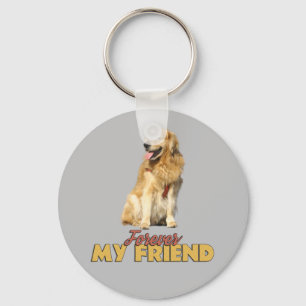 Forever My Friend Golden Retriever Dog Design Key Ring