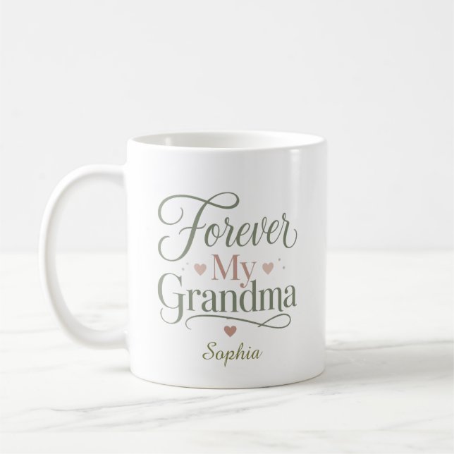 Forever My Grandma Personalised Name Gift Coffee Mug (Left)