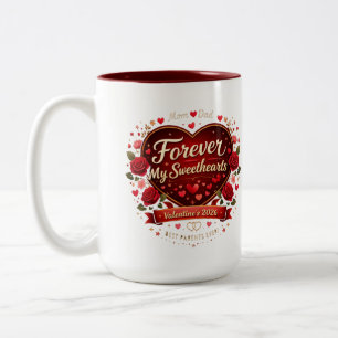 Forever My Sweethearts 2026 – Best Parents Ever Two-Tone Coffee Mug
