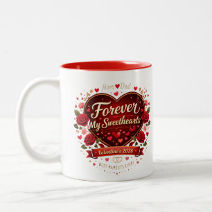 Forever My Sweethearts 2026 – Best Parents Ever Two-Tone Coffee Mug
