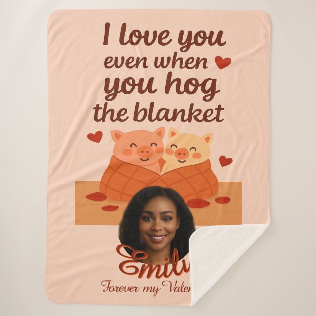 'Forever My Valentine' Sherpa Blanket (Front)