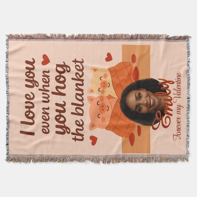 'Forever my Valentine' Throw Blanket (Front)