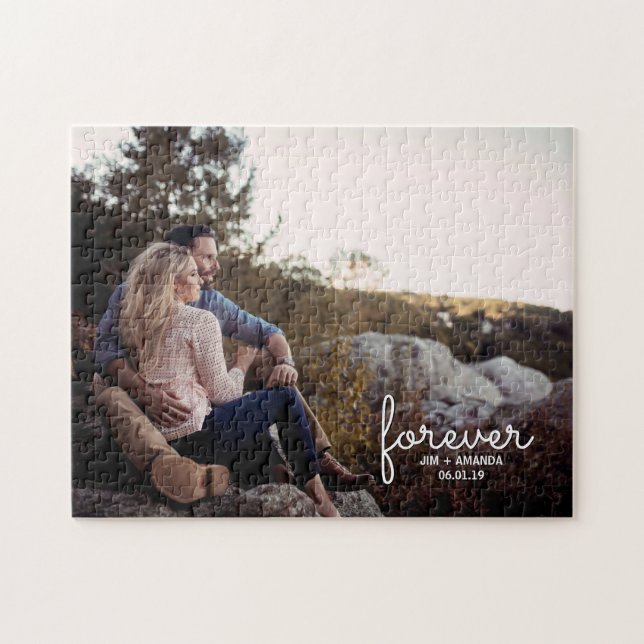 Forever Names Date Photo Jigsaw Puzzle (Horizontal)