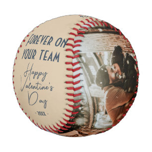 Forever on your team Happy Valentine's 2 Photo Baseball