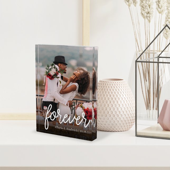 Forever | Personalised Wedding or Anniversary Photo Block (Creator Uploaded)