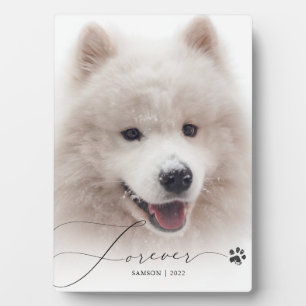Forever Pet Memorial Custom Photo Dog Paw Print Plaque