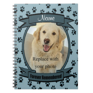 Forever Remembered Pet Loss - Dog or Cat (blue) Notebook