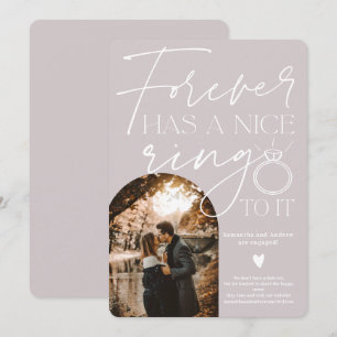 Forever ring photo arch grey lilac engagement announcement