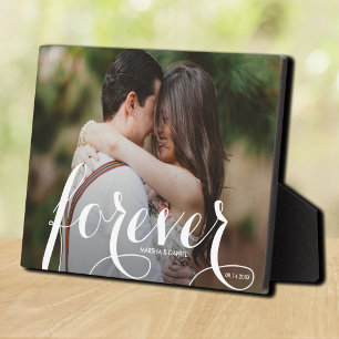 FOREVER Script Easel Back Photo Frameless Plaque