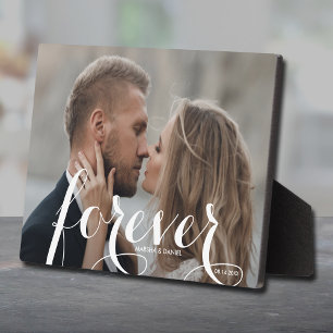 FOREVER Script Easel Back Photo Frameless Plaque