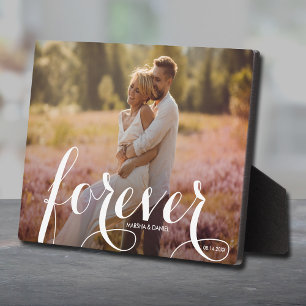 FOREVER Script Easel Back Photo Frameless Plaque