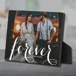 FOREVER Script Easel Back Photo Plaque<br><div class="desc">This charming tabletop photo plaque has a built-in easel for frameless display of your favourite photo. Features the word FOREVER in a beautiful white script,  your names and wedding date. Create a keepsake of your favourite photo or give as gifts.</div>