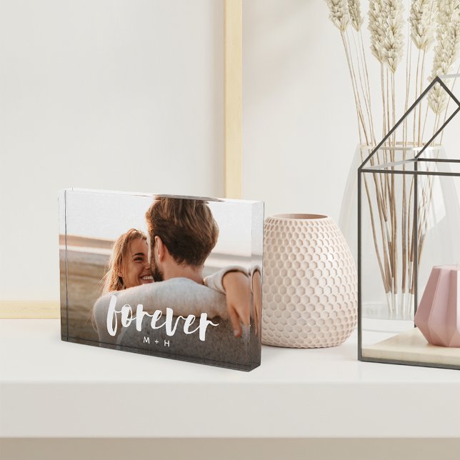 Forever Script Overlay Personalised Couples Photo Block (Creator Uploaded)