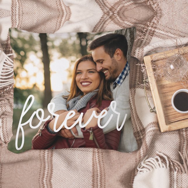 Forever Script Overlay Photo Cushion (Creator Uploaded)