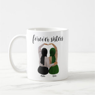 Forever Sisters Personalised Hijabi Gift Coffee Mug