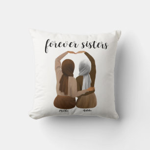 Forever Sisters Personalized Hijabi Gift Cushion