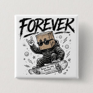 Forever Skateboard Paper Bag Head 15 Cm Square Badge