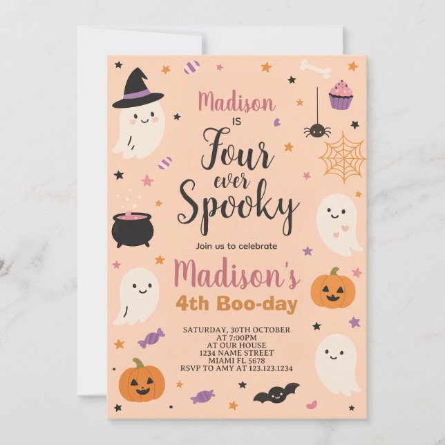 Forever Spooky Kids Boo-Day Birthday Invitation (Front)